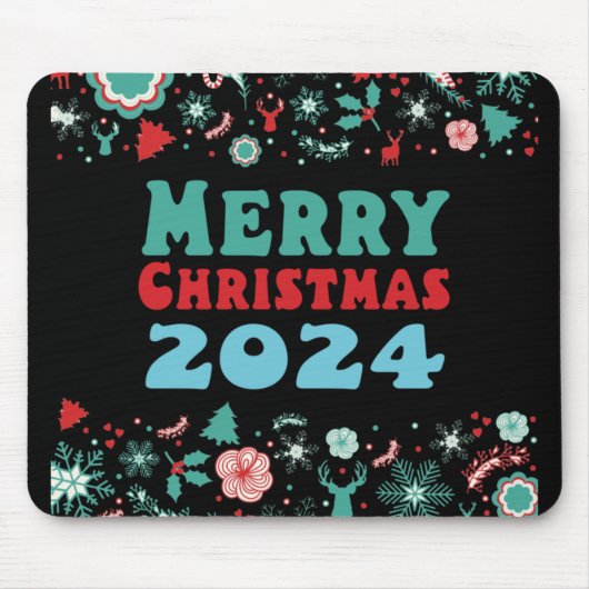 Vrolijk kerstfeest 2024 muismat (Voorkant)