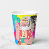 Vrolijk kerstfeest 2024 papieren bekers (Achterkant)