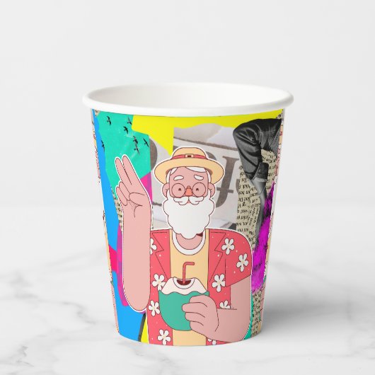 Vrolijk kerstfeest 2024 papieren bekers (Achterkant)