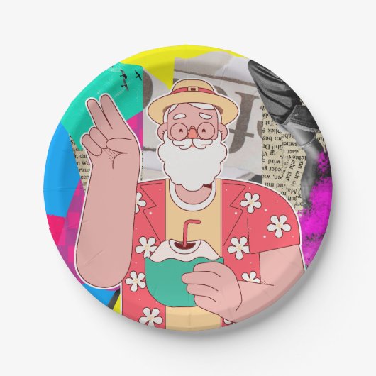 Vrolijk kerstfeest 2024 papieren bordje (Voorkant)