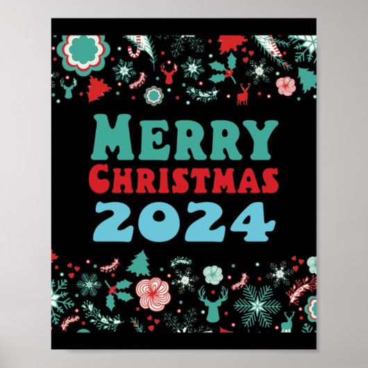 Vrolijk kerstfeest 2024 poster (Voorkant)