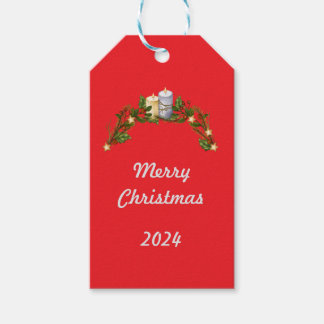Vrolijk Kerstfeest 2024 Rode Gift Label Cadeaulabel
