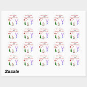 Vrolijk kerstfeest 2024 ronde sticker (Vel)