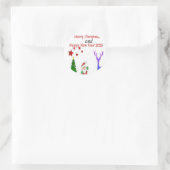 Vrolijk kerstfeest 2024 ronde sticker (Tas)