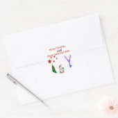 Vrolijk kerstfeest 2024 ronde sticker (Envelop)