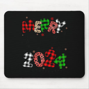 Vrolijk Kerstfeest 2024 Santa Hat Matching Family Muismat