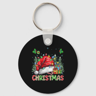Vrolijk Kerstfeest 2024 Santa Hat Matching Family Sleutelhanger