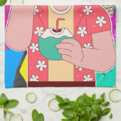 Vrolijk kerstfeest 2024 theedoek (Gevouwen)