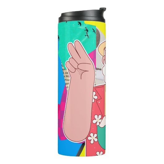 Vrolijk kerstfeest 2024 thermosbeker (Gedraaid links)