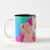 Vrolijk kerstfeest 2024 tweekleurige koffiemok (Links)