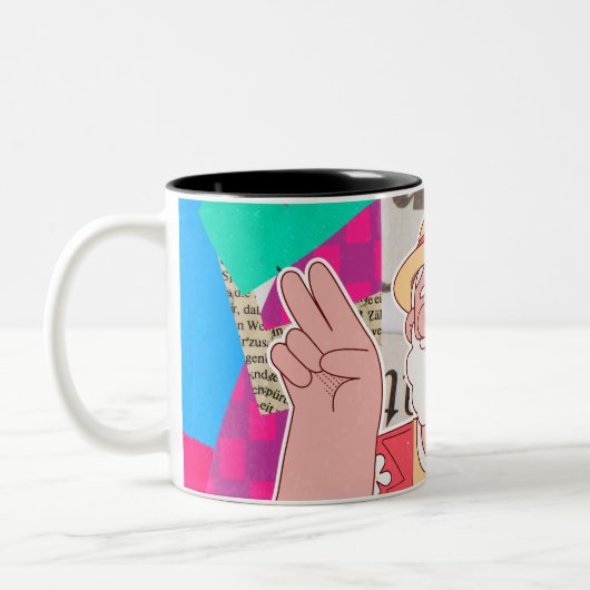 Vrolijk kerstfeest 2024 tweekleurige koffiemok (Links)