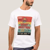 Vrolijk Kerstfeest 2025 Retro Ornament T-shirt (Voorkant)