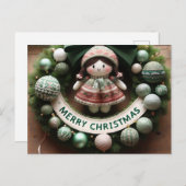 Vrolijk kerstfeest 2025: vieren met vreugde en war briefkaart (Voorkant / Achterkant)