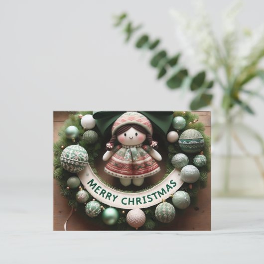 Vrolijk kerstfeest 2025: vieren met vreugde en war briefkaart (Staand voorkant)