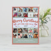 Vrolijk kerstfeest 20 fotocollage Foliage Feestdagenkaart (Staand voorkant)