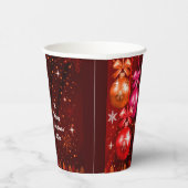 Vrolijk kerstfeest 20XX extra tekst Jaar rood roze Papieren Bekers (Rechts)