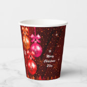 Vrolijk kerstfeest 20XX extra tekst Jaar rood roze Papieren Bekers (Voorkant)
