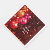 Vrolijk kerstfeest 20XX extra tekst Jaar rood roze Servet (Hoek)