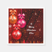 Vrolijk kerstfeest 20XX extra tekst Jaar rood roze Servet (Voorkant)