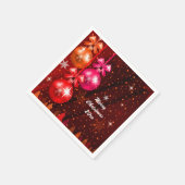 Vrolijk kerstfeest 20XX extra tekst Jaar rood roze Servet (Hoek)