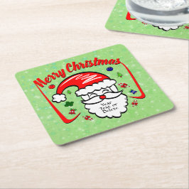 Vrolijk kerstfeest 20xx kerstman met Pet en enkels Kartonnen Onderzetters