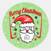 Vrolijk kerstfeest 20xx kerstman met Pet en enkels Ronde Sticker (Voorkant)