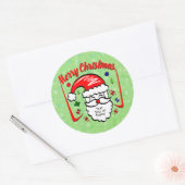 Vrolijk kerstfeest 20xx kerstman met Pet en enkels Ronde Sticker (Envelop)