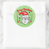 Vrolijk kerstfeest 20xx kerstman met Pet en enkels Ronde Sticker (Tas)