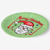Vrolijk kerstfeest 20xx kerstman met Pet & Sparkle Papieren Bordje (Gekanteld)