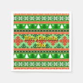 Vrolijk kerstfeest 20XX met kerstcadeautjes Servet (Voorkant)