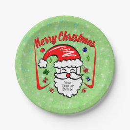 Vrolijk kerstfeest 20xx met Pet en Sparkles 7" Papieren Bordje