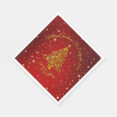 Vrolijk kerstfeest 20XX Red Gold Tree Stars Lunche Servet (Hoek)