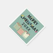 Vrolijk kerstfeest 20XX Sjabloon cadeaudozen Servetten (Hoek)