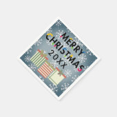 Vrolijk kerstfeest 20XX Sjabloon SnowflakesGift Bo Servetten (Hoek)