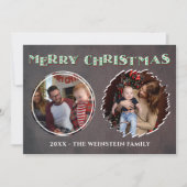 Vrolijk Kerstfeest 2 Foto Collage kaart (Voorkant)