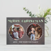 Vrolijk Kerstfeest 2 Foto Collage kaart (Staand voorkant)