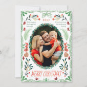 Vrolijk Kerstfeest 2 Foto Coquette Botanische Bloe Feestdagenkaart (Voorkant)
