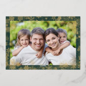 Vrolijk kerstfeest 2 foto goud folie feestdagenkaart (Achterkant)