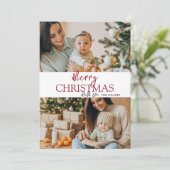 Vrolijk kerstfeest 2 Foto Holiday Kaart (Staand voorkant)