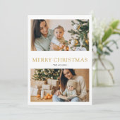 Vrolijk kerstfeest 2 Foto Holiday Kaart (Staand voorkant)