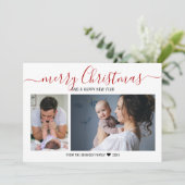 Vrolijk kerstfeest 2 Foto Red Buffalo Pset Feestdagenkaart (Staand voorkant)