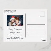 Vrolijk kerstfeest 2 foto's goud folie feestdagen briefkaart (Achterkant)