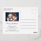 Vrolijk kerstfeest 2 foto's goud folie feestdagen briefkaart (Achterkant)