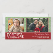 Vrolijk kerstfeest - 2 foto's - rood groen feestdagenkaart (Voorkant)