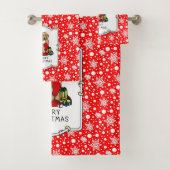 Vrolijk kerstfeest 2 Goldendoedel (gouden rood) Bad Handdoek (Insitu)