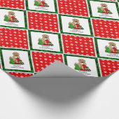 Vrolijk kerstfeest 2 Goldendoedel (gouden rood) Cadeaupapier (Hoek)