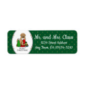 Vrolijk kerstfeest 2 Goldendoedel (gouden rood) Etiket (Voorkant)