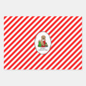 Vrolijk kerstfeest 2 Goldendoedel (gouden rood) Inpakpapier Vel (Voorkant 2)