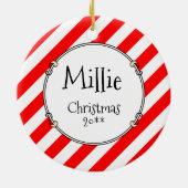 Vrolijk kerstfeest 2 Goldendoedel (gouden rood) Keramisch Ornament (Achterkant)