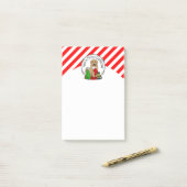 Vrolijk kerstfeest 2 Goldendoedel (gouden rood) Post-it® Notes (Op bureau)